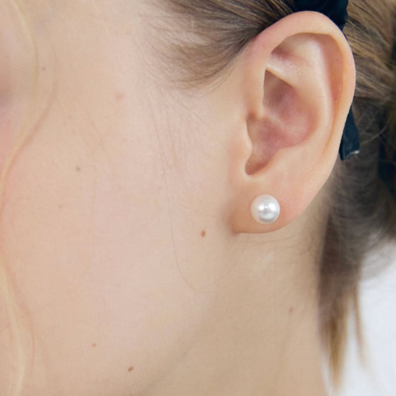 NUOY (14K Gold Filled) Austrian White Pearl Earrings