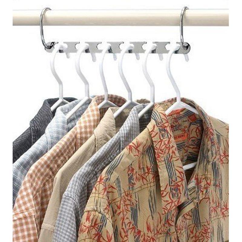 2/4/6/8/10pcs Magic Clothes Hangers Hanging Chain Metal Cloth Closet Hanger Shirts Tidy Save Space Organizer Hangers