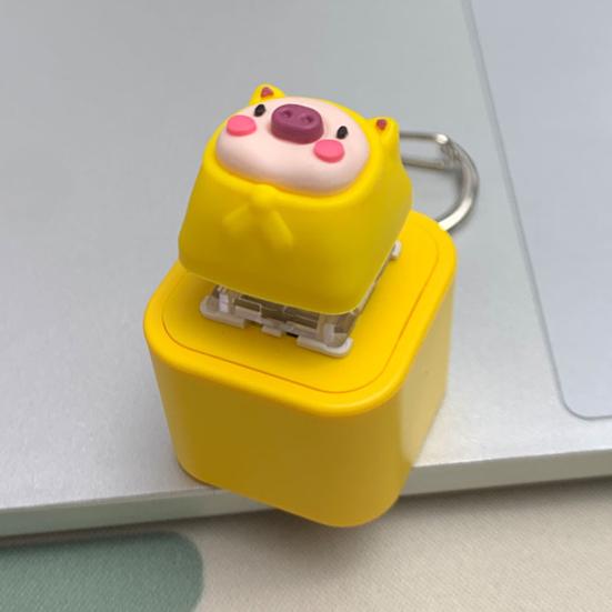 2Pcs Pig Keyboard Fidget Toy with Sound Light Stress Anxiety Relief Rechargeable Frog Animal Keyboard Clicker Decompression Button Sensory Toy