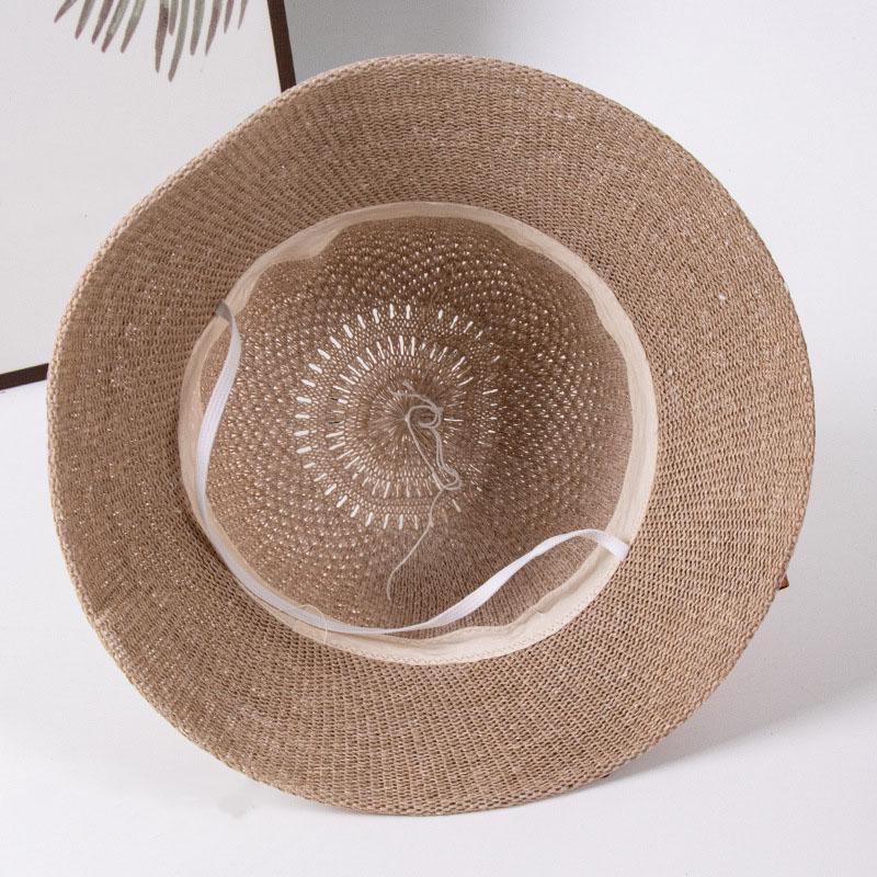 WTEMPO Elegant Floral Bow Decorated Sun Hats Breathable Foldable Hollow-out Caps Spring Summer Fashion Versatile Casual Beach Fishing Hats