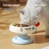 Anti-Blackening High-Leg Stainless Steel Cat Bowl - Non-Slip, Colorful Design