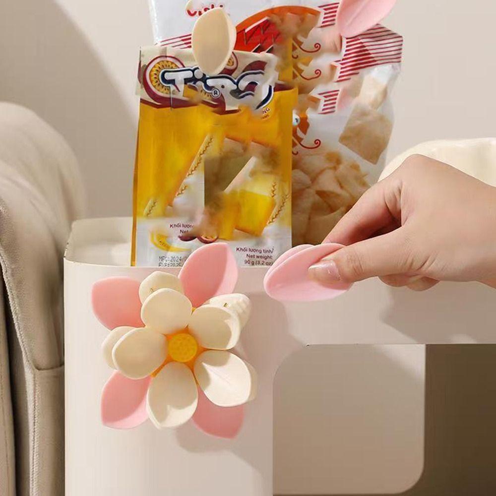 2 In 1 Sealing Clips for Food Storage Double-Layer Flowers Chip Clips for Snacks