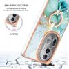 For Oppo Reno11 Pro 5G (Global) Case with Ring Kickstand Marble Pattern Electroplating TPU Back Cover