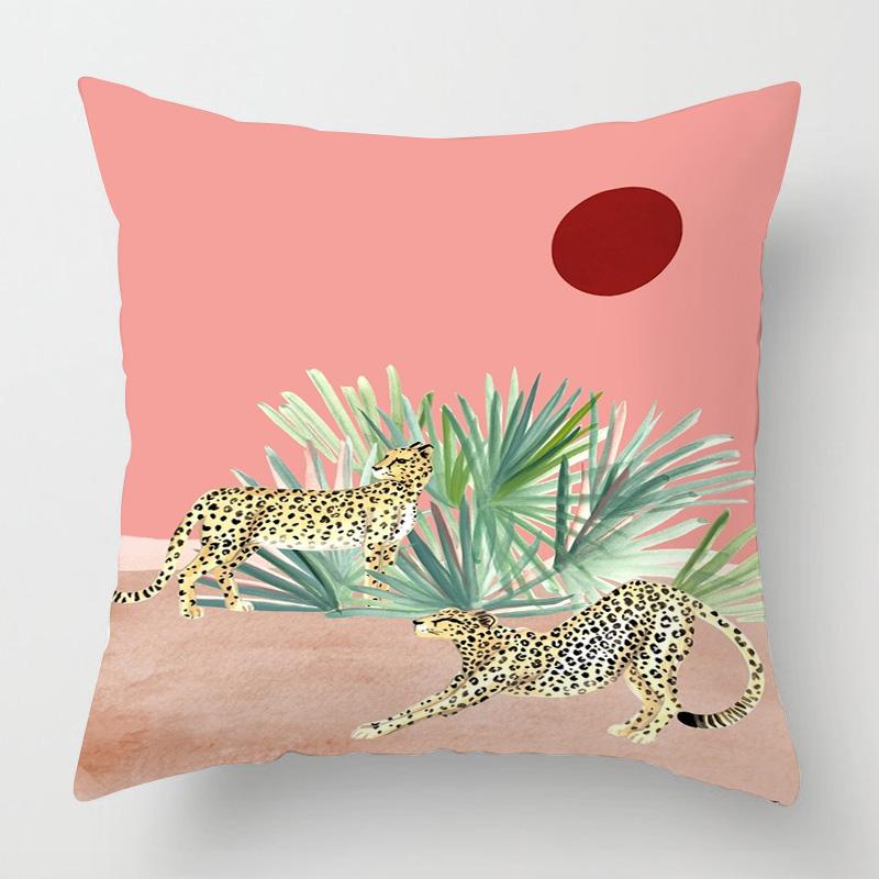 Abstract Art Animal Theme Throw Pillow Cover 20X20 Inch Cushion Cover Cafe Sofa Decorative Throw Pillow Covers Short Plush