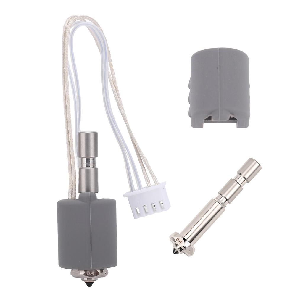 3D Printer Parts Ceramic Hotend Heating Block with Hardened Steel Nozzle 0.4MM Compatible with Kobra 3 Max for 1.75mm