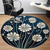 1PC Floral Design Office Round Area Rug, Mat Suitable For Office, Under Office Chairs Bedroom Living Room Home Decor, Room Deco