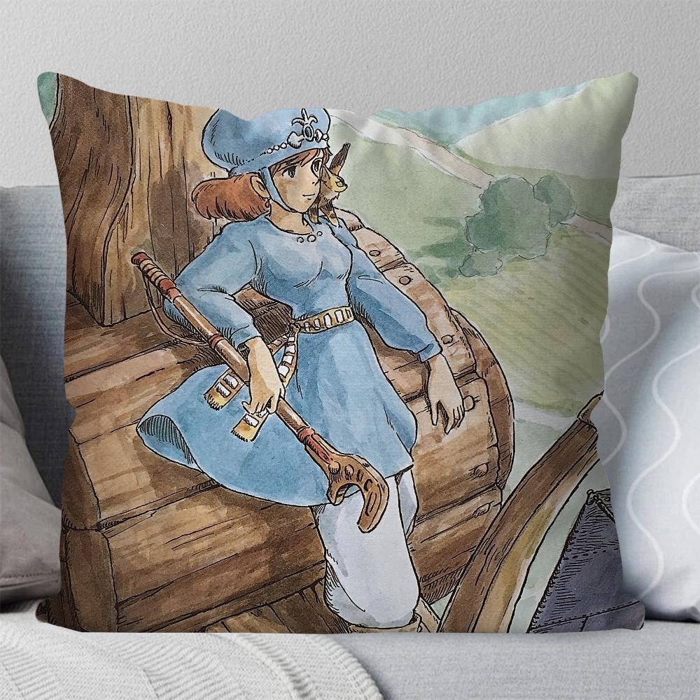 Bilibili Nausicaa Valley Wind Anime Pillow Case Square Pillow Bedroom Sofa Leisure ComfortCar Living Room Home Decoration 40X40