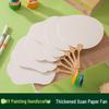 Children's DIY Ancient Style Hand-Painted Round Fan Kit with Thickened Xuan Paper for Crafts & Coloring