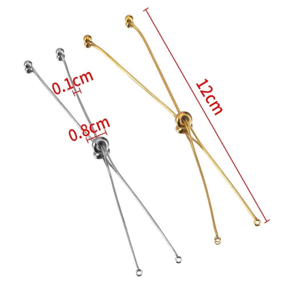 5Pcs Silver Extension Chains Stainless Steel Hand Bracelet Extensions  Jewelry Decoration