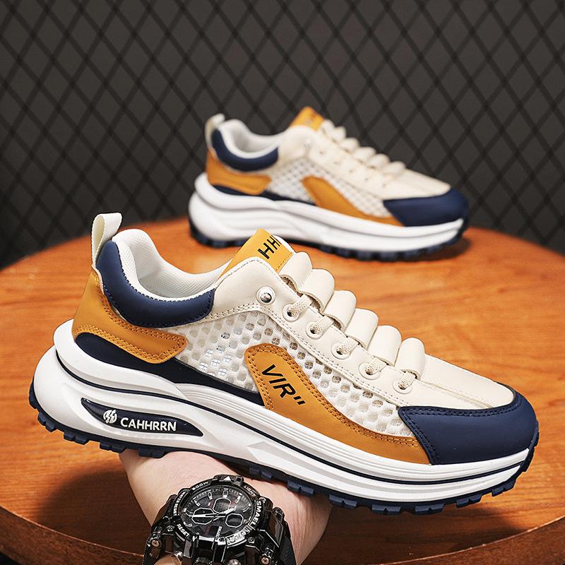 Men's shoes 2025 summer new men's outing mesh breathable trendy casual shoes Korean version of sports student skateboarding shoes