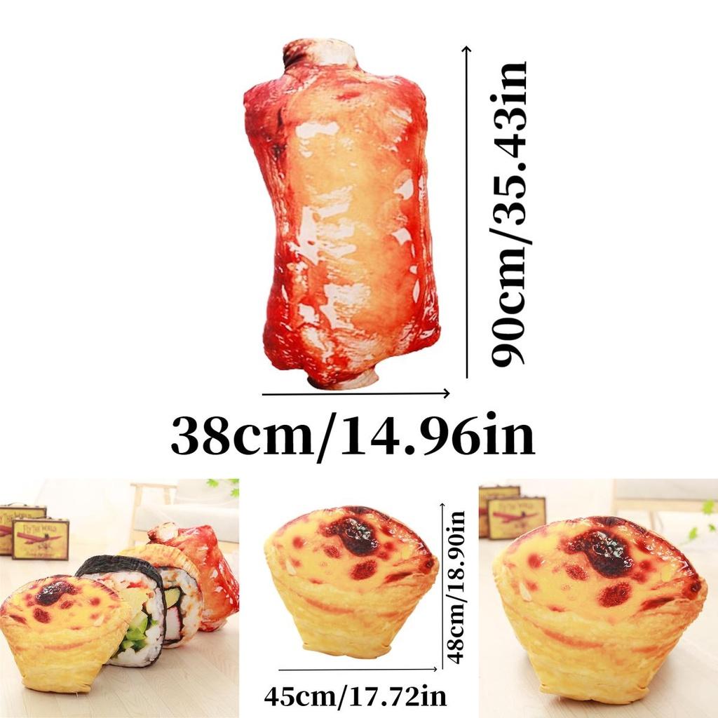 Cute Cartoon Style Sushi Egg Tart Plush Pillow Perfect Christmas Gift