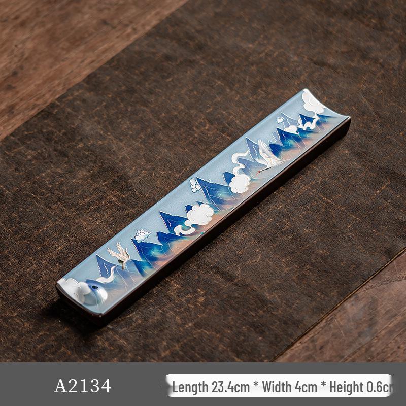 Guochao River & Mountain Ceramic Incense Holder - Retro Incense Stick Tray for Indoor Use