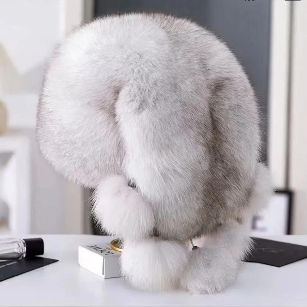 

WTEMPO Furry Balls Decor Hats Cycling Skiing Faux Fur Inner Faux Leather Hats Autumn Winter Outdoor Men s Windproof Cold-proof Warm Plush Bomber Hats 1pc*one size светло-серый