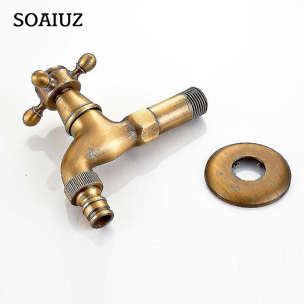 Rubinetto per acqua fredda con maniglia singola vintage G1/2 - Rubinetto per lavabo da bagno a parete (Bronzo)