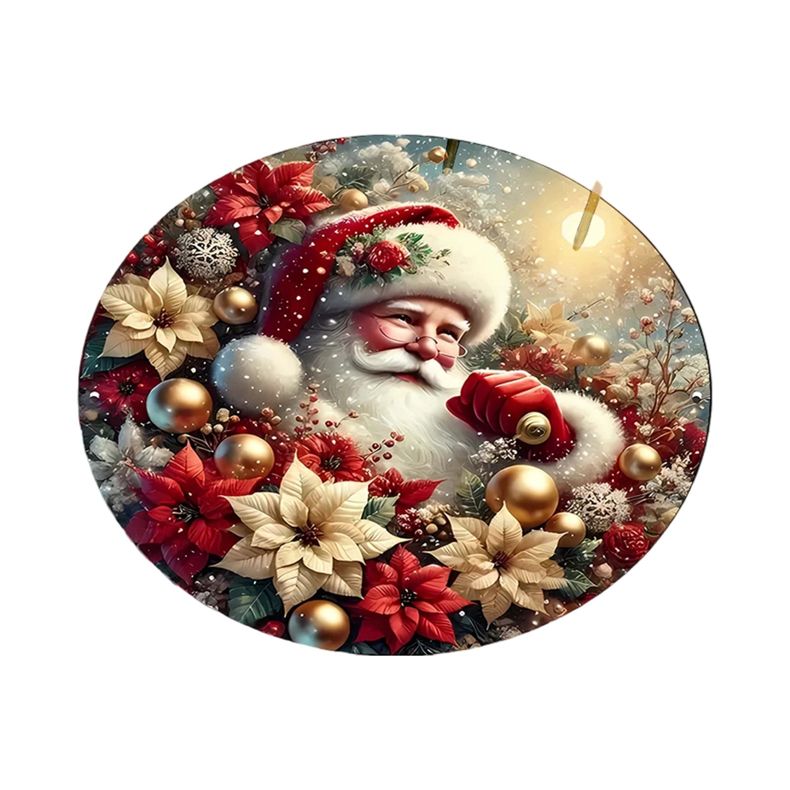 

Christmas Holiday Decoration Round Home Carpet Floor Mat One Size