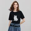Chuyu Damen Colorblock Katze Jacquard Strickoberteil