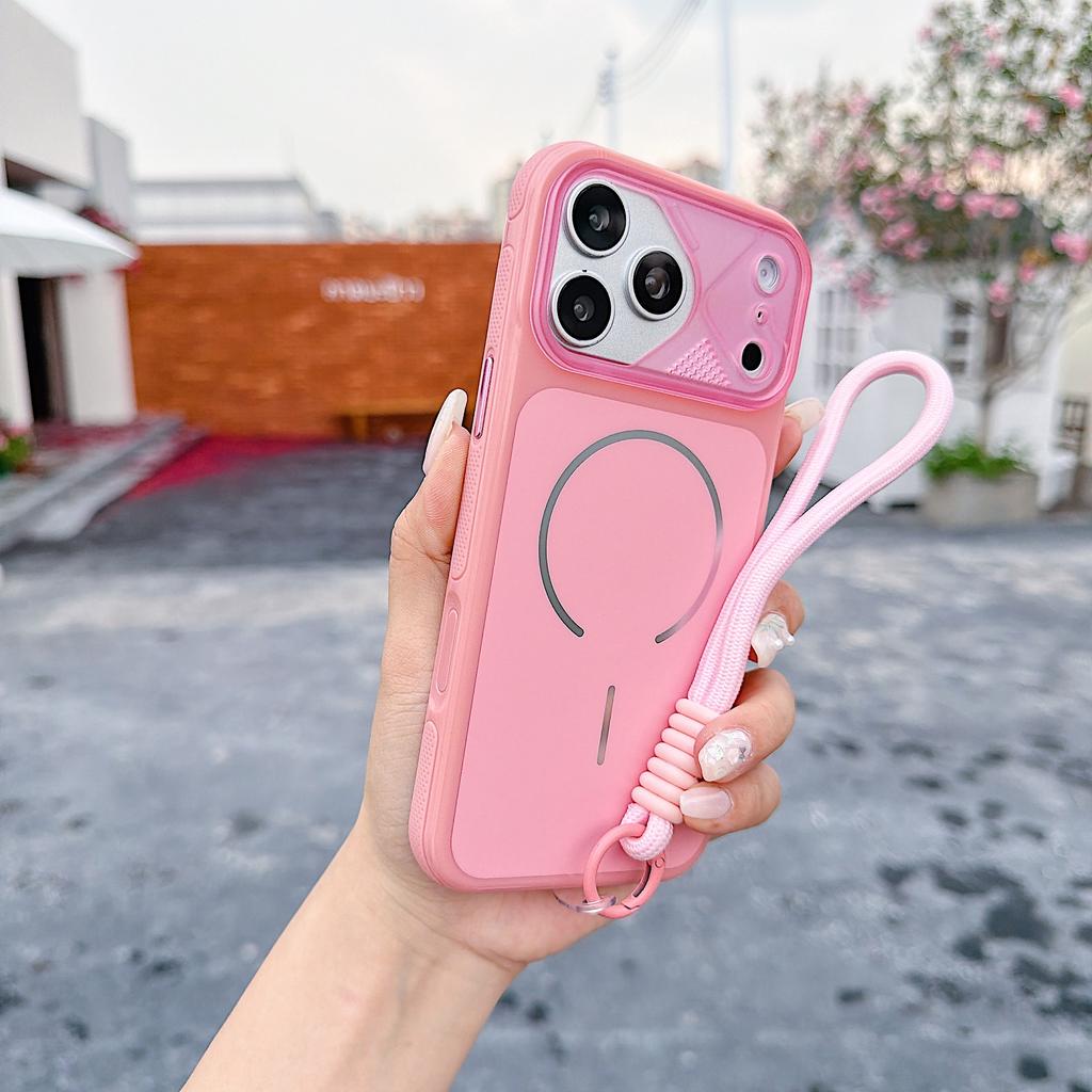 Wrist Strap Armor Case for iPhone 11-17 Pro Max Wireless Charging