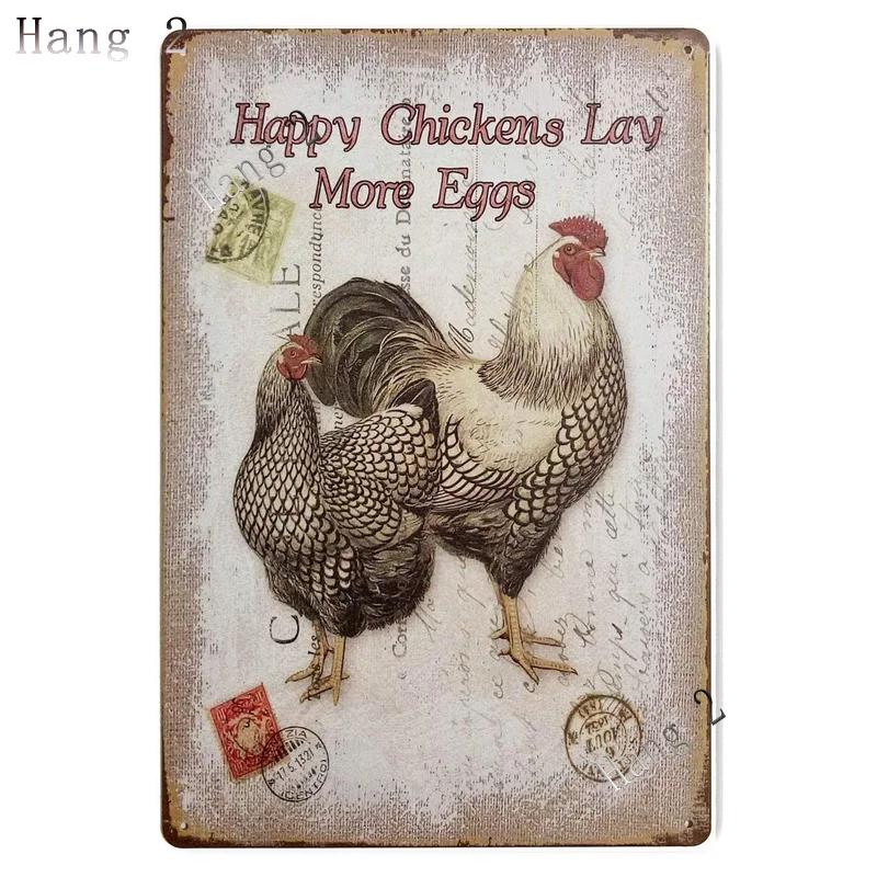 Funny Chicken Coop Sign Slow Chickens At Play Caution Vintage Chicken Warning Tin Signs for Farmhouse Gate Fence Wall 8x12 Inch