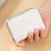 New Double Zipper Short Wallet ID Card Case Cards Wallet Diamond Patterned Embroidered Clutch Purse Women's Wallets Coin Purse
