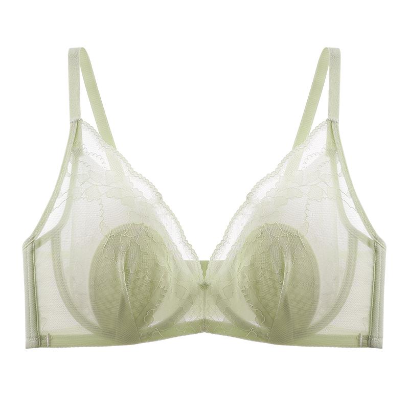 __ Big Chest Display Small Artifact __ Memory Soft Steel Ring Anti Sagging Bra Lace Breathable Mesh Underwear Strong
