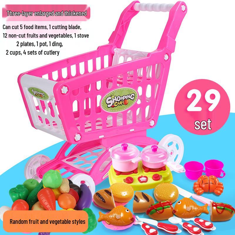 Kids' Shopping Cart Toy Set with Fruit Cutting (Multiple Sizes)