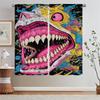 Cartoon Skull Illustration Kitchen Curtain Tiebacks Bedroom Curtains 2 Pieces Black Out Curtains for Living Room Tentacles Blind