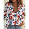 Women'S Elegant Floral Print Casual Shirt - Long Sleeve Blouse for Autumn Winter And Spring Summer
