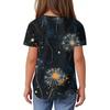 Children Fold T-shirts Short-sleeved Summer Leisure Coat Round Collar Printing T-shirt