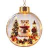 Acrylic Christmas Ornament With Animal Design - Hedgehog Penguin Panda Lamb Light-Up Hanging Decor Tree Home Festive Display