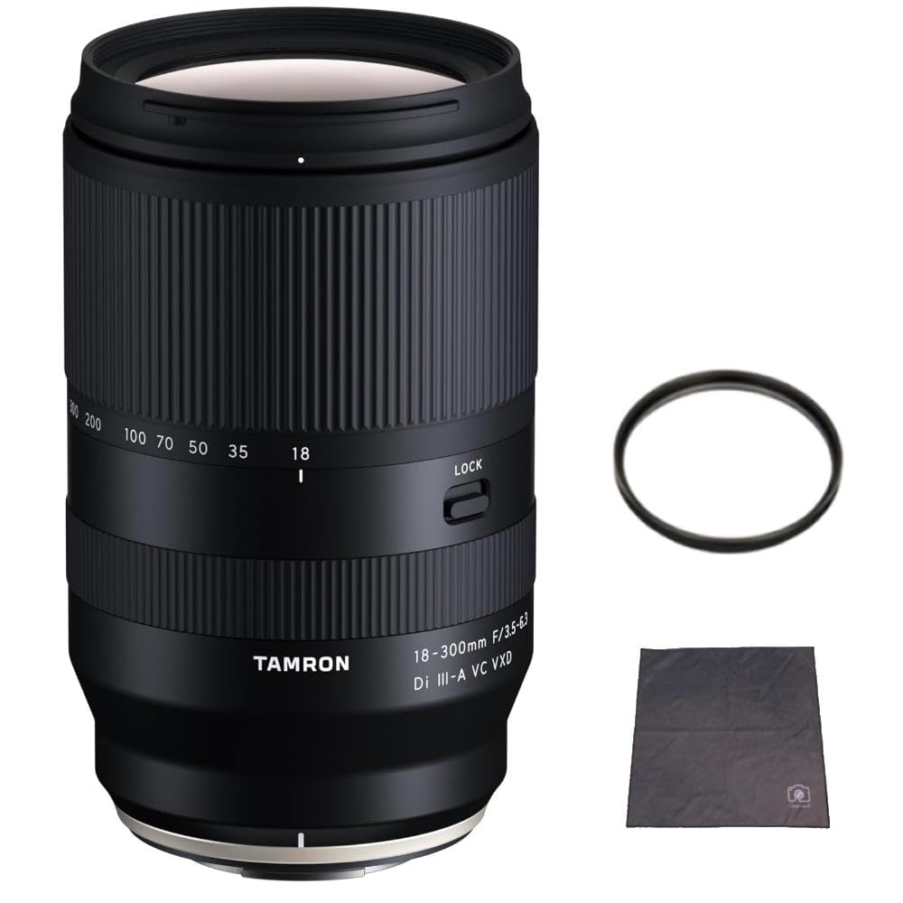 

Tamron VC VXD Lens for Fujifilm with Marumi Lens Protection Filter Wrap Cushion 18-300mm F3.5-6.3 DiIII-A X-Mount (B061X) & (3-Piece Set)