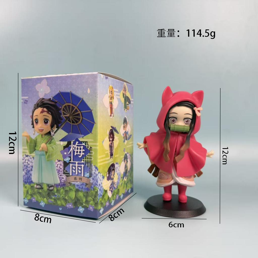 Demon Slayer Series Cute Figure Plum Rain Series Kochou Shinobu Tomioka Giyuu Kanroji Mitsuri Desktop Ornament Collection Gifts