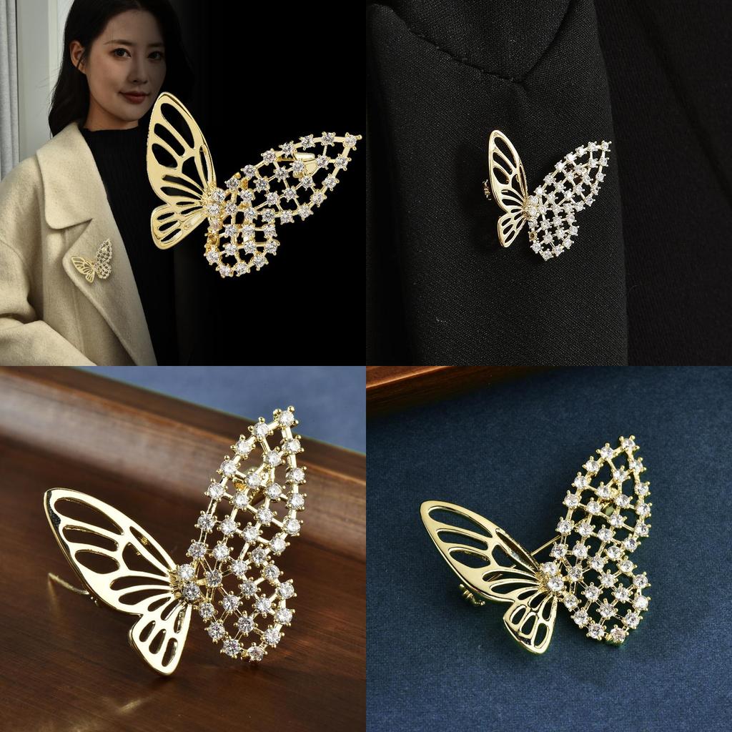 Butterfly Pin For Women With Hollow Metal Design Perfect For Fall Winter Outerwear Accessory