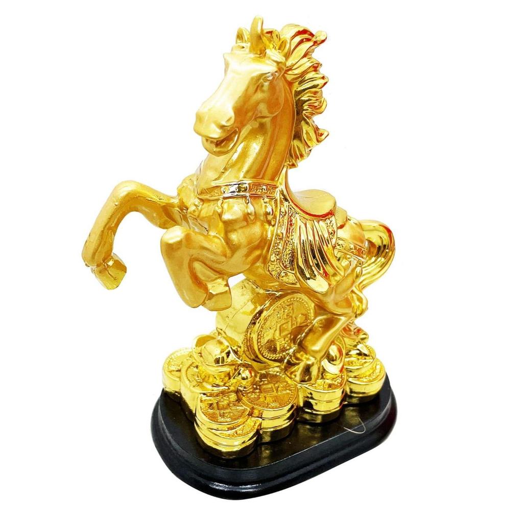 Exclusive Golden Set of 1 Polyresin Fengshui Victory Running Horse for Positive Energy Vibrations