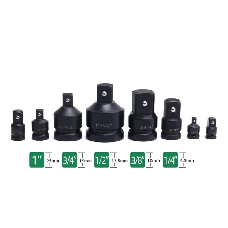 11 Piece Drive Socket Adapter and Reducer Set with Universal Joint Rotation for Efficient Tool Conversion Workshop Needs