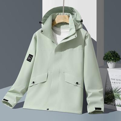Frühling und Herbst neue Paare einlagige abnehmbare Hardshell-Kapuzen-Outdoor-Sport-beiläufige männliche Jacke