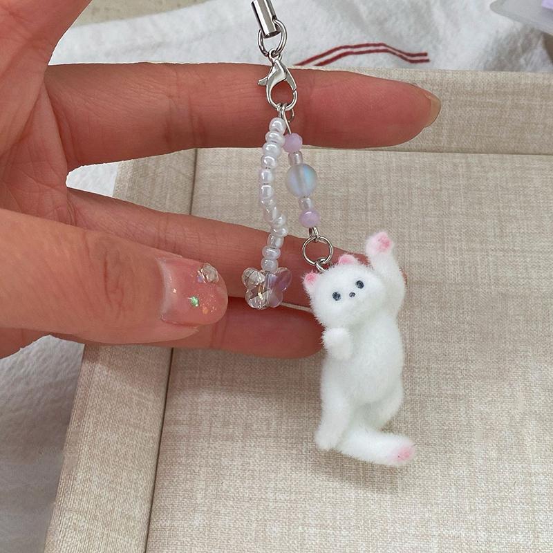 

Мультяшный кот, ловящий бабочку, цепочка для ключей, студенческая милая сумка, кулон, анти-потерянный телефон, ремешок, женский подарок для девочек