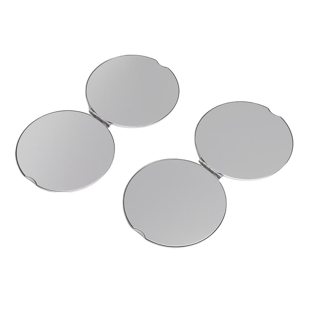 2pcs Stainless Steel Mirror Double Sided Portable Folding Unbreakable Makeup Mirror for Purse Pocket Round 2.6in