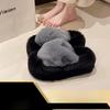 Fashion 2025 Autumn/Winter Candy Color Plush Slippers, Women's Plush Thick Sole Plus Size Cotton Slippers