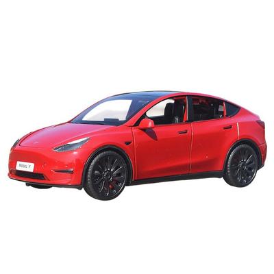 Premium 1:24 Diecast Tesla Model Y Elektrische SUV/Sedan Legering Pull-Back Auto Model - Rood