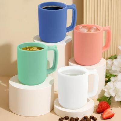 Lebensmittelechter Silikonbecher 450ml Silikon-Wasserbecher Lebensmittelechte Stoßdämpfende Tasse für Tee Eiskaffee Fassungsvermögen Wasserbecher
