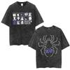 Vintage Washed Anime Hunter X Hunter T Shirt Spider Phantom Troupe Hisoka Chrollo Short Sleeve Tshirt Men Women Summer Tshirts