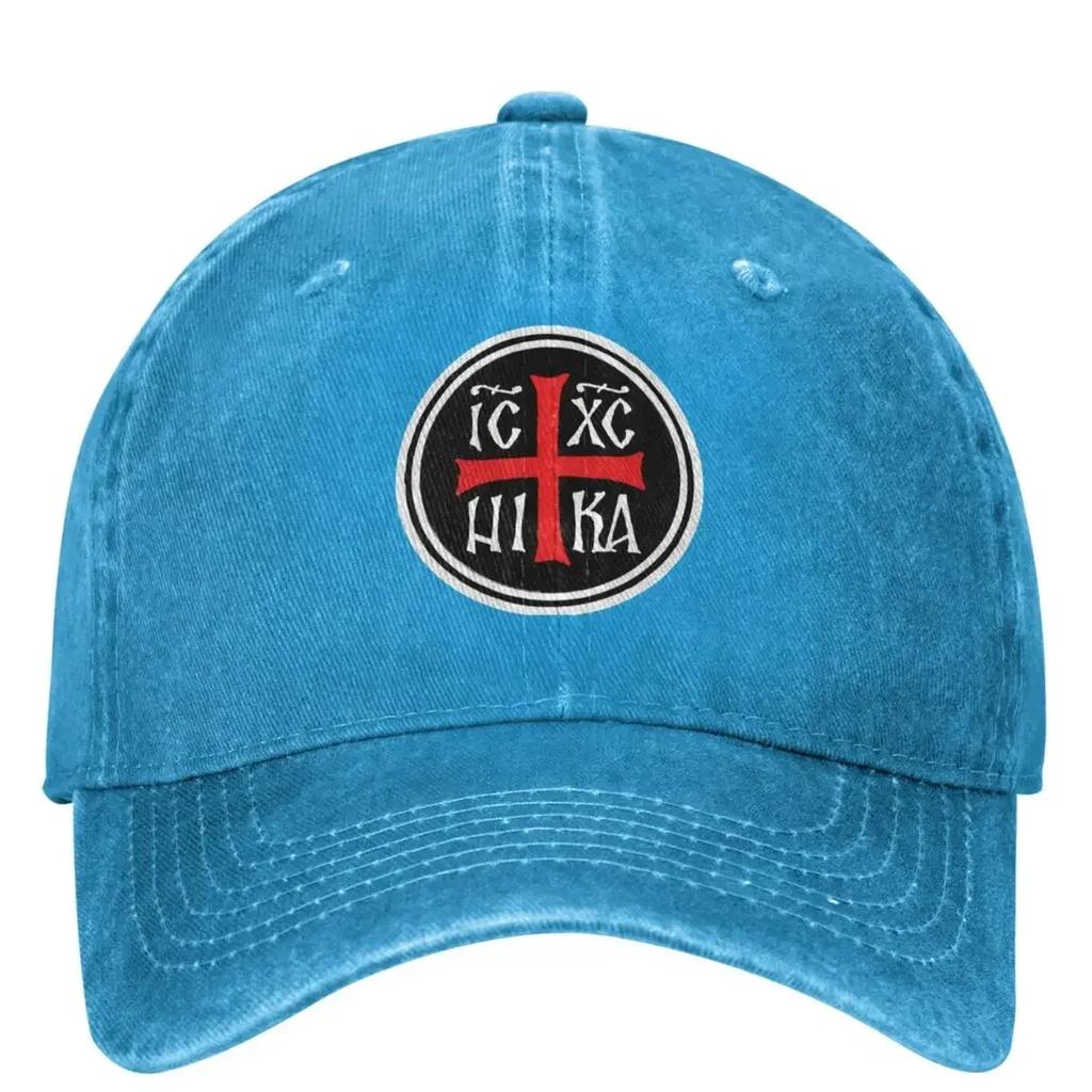 Rugged Red Black And White ICXC NIKA Baseball Cap Casual Unisex Teens Trucker Hat Sun Visors Outdoor Sport Snapback Cap Gift