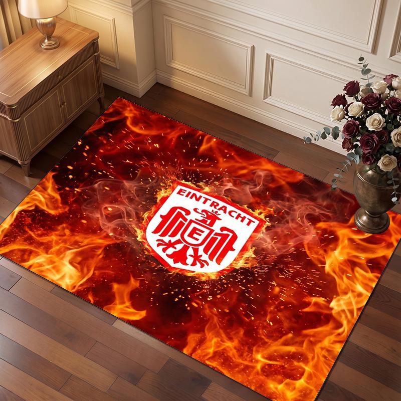 Eintracht Frankfurt Football Print Crystal Velvet Rug, Comfortable Water Absorbent Non Slip Indoor Floor Carpet