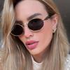 Oval Metal Glasses For Women Retro European And American Fashion Sunglasses