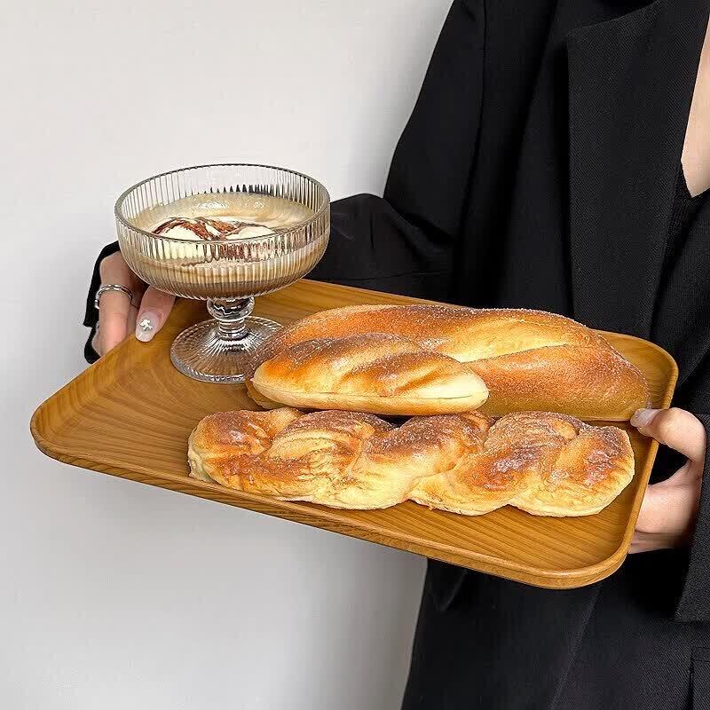 Rectangular Faux Wood Serving Tray