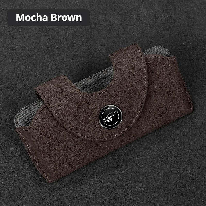 

For Haval H3 H5 H7 H8 H9 F7 F7X Suede Car Sun Visor Glasses Clip Multifunctional Case Suede Glasses Storage Box Sunglasses Case коричневий