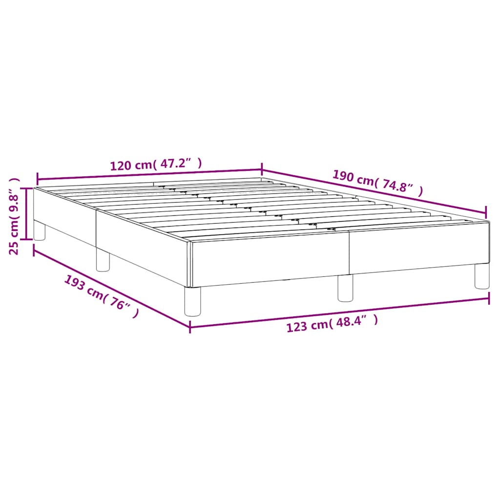 Bed Frame without Mattress Dark Blue 120 x 190 cm Velvet