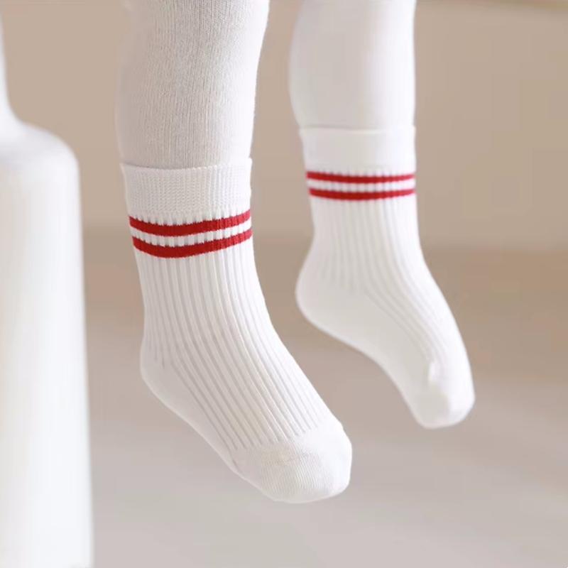 Kids Socks For Girls Boys Cotton Striped Children's Sock Soft Student Sport White Black Baby Toddler Sock Spring Autumn 0-8Years