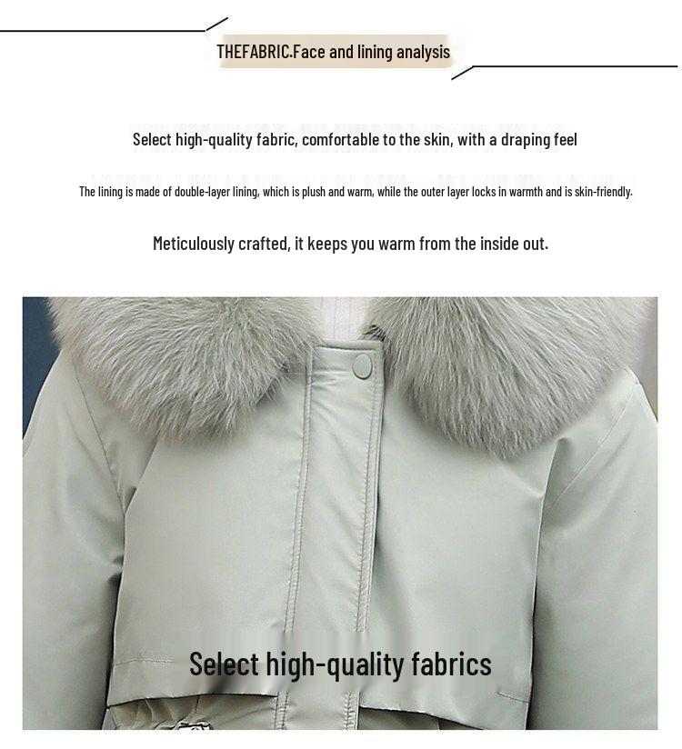 Women's Mid-Length Loose-Fit Padded Parka - Korean Style Winter Coat, Trendy Plus Size, Cotton and Down Blend.