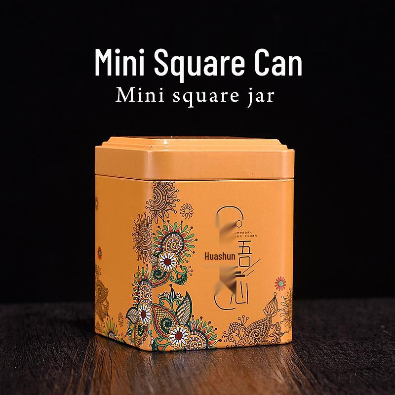 Square Tinplate Tea Can for Longjing Green Tea - Empty Packaging